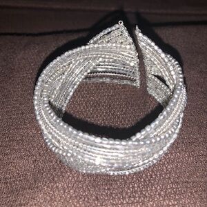 Flexible Silver Weaved Cuff Bracelet